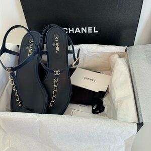 Chanel Navy Sandals - size 8